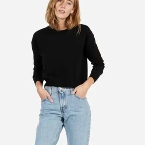 Everlane Classic Black Cashmere Crew Neck Sweater